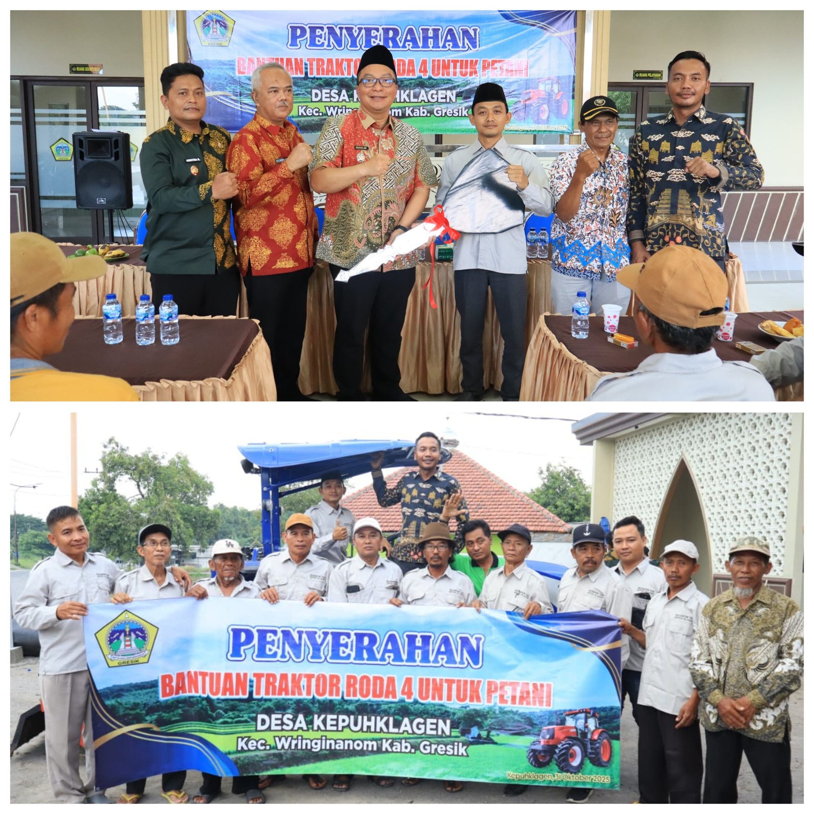 Sambang Petani di Kepuhklagen, Wabup Alif Serahkan Traktor dan Sosialisasikan Diskon Pupuk untuk Petani