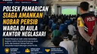 Polsek Pamarican Siaga Amankan Nobar Persib Warga di Aula Kantor Neglasari