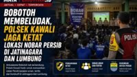 Bobotoh Membeludak, Polsek Kawali Jaga Ketat Lokasi Nobar Persib di Jatinagara dan Lumbung