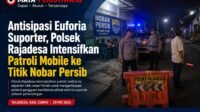 Antisipasi Euforia Suporter, Polsek Rajadesa Intensifkan Patroli Mobile ke Titik Nobar Persib