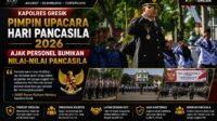 Kapolres Gresik Pimpin Upacara Hari Pancasila 2026, Ajak Personel Bumikan Nilai-Nilai Pancasila