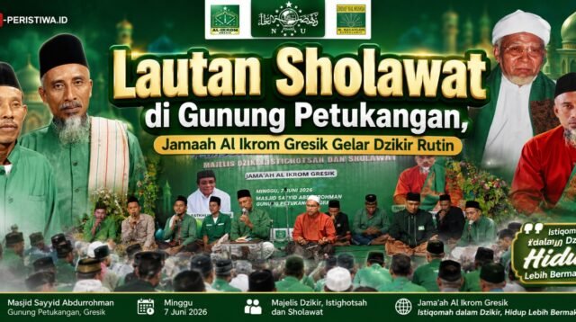 Lautan Sholawat di Gunung Petukangan, Jamaah Al Ikrom Gresik Gelar Dzikir Rutin