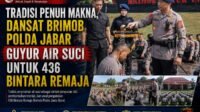 Tradisi Penuh Makna, Dansat Brimob Polda Jabar Guyur Air Suci untuk 436 Bintara Remaja