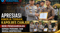 Apresiasi Kinerja Terbaik, Kapolres Cianjur Beri Penghargaan kepada Personel dan Warga Berprestasi