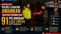 Polres Cianjur Amankan Laga Piala Presiden 2026, 91 Pelanggar Lalu Lintas Ditindak