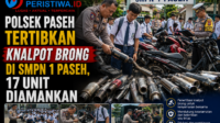 Polsek Paseh Tertibkan Knalpot Brong di SMPN 1 Paseh, 17 Unit Diamankan