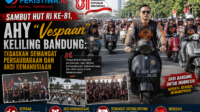Sambut HUT RI ke-81, AHY Vespaan Keliling Bandung Tegaskan Semangat Persaudaraan dan Aksi Kemanusiaan
