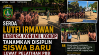 Serda Lutfi Irmawan Babinsa Koramil Kokop Tanamkan Disiplin Siswa Baru Lewat Pelatihan PBB