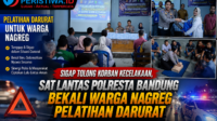 Sigap Tolong Korban Kecelakaan, Sat Lantas Polresta Bandung Bekali Warga Nagreg Pelatihan Darurat
