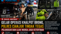 Gelar Operasi Knalpot Brong, Polres Cianjur Tindak Tegas Pelanggar dan Ajak Warga Jaga Ketertiban
