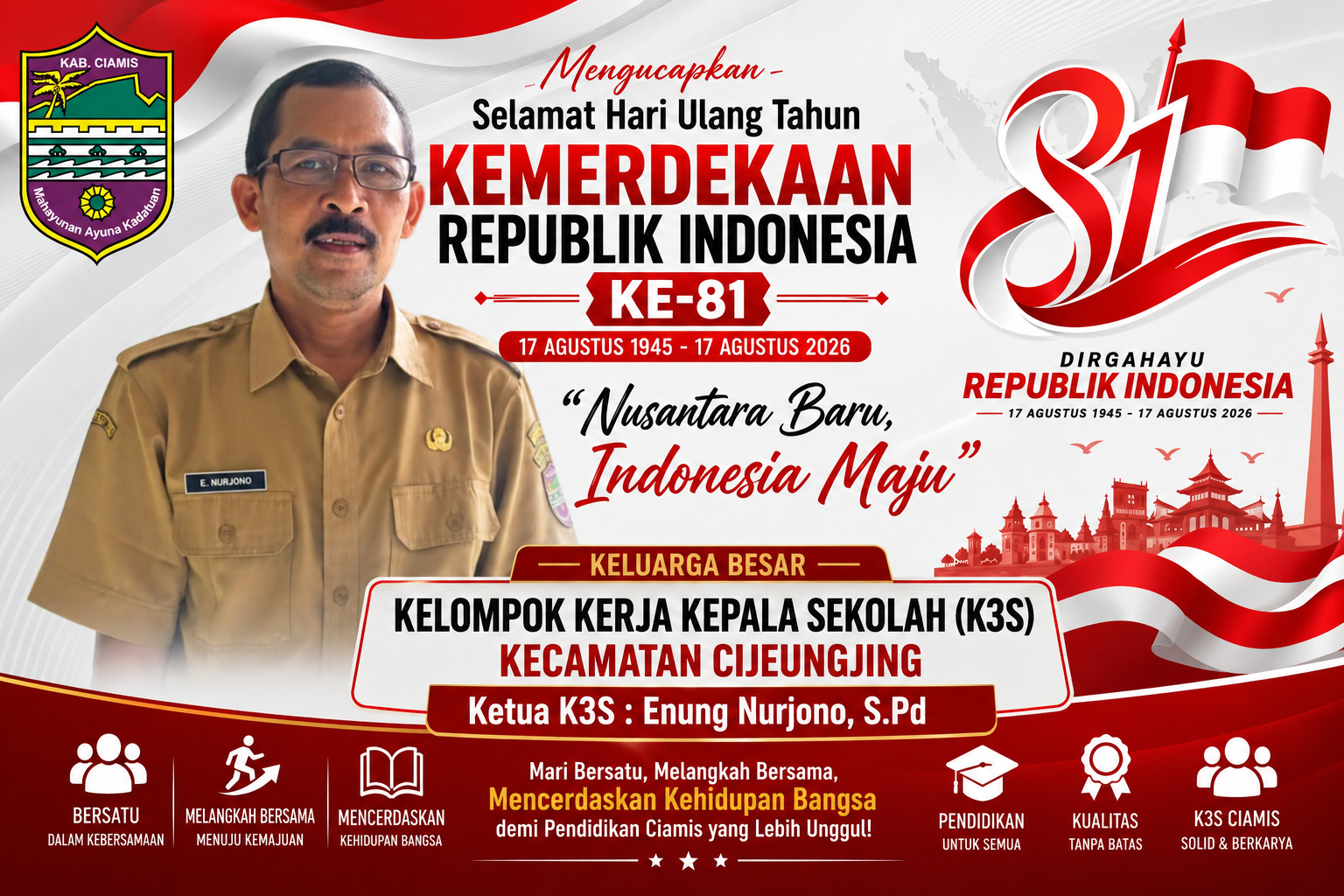 Keluarga Besar Kelompok Kerja Kepala Sekolah (K3S) Kecamatan Cijeungjing