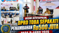 Resmi Ditetapkan, DPRD Toba Sepakati Penambahan Rp500 Juta pada P-APBD 2026