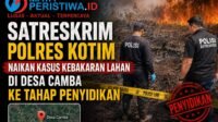Satreskrim Polres Kotim Naikan Kasus Kebakaran Lahan di Desa Camba Ke Tahap Penyidikan