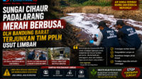 Sungai Cihaur Padalarang Merah Berbusa, DLH Bandung Barat Terjunkan Tim PPLH Usut Limbah