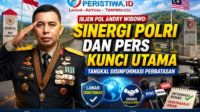 buatkan gambar landscape (gambar cerah, tulisan cerdah dan hidup) Irjen Pol Andry Wibowo Sinergi Polri dan Pers Kunci Utama Tangkal Disinformasi Perbatasan