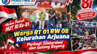 Malam Puncak HUT RI Ke-81, Warga RT 01 RW 08 Kelurahan Arjuana Perkuat Silaturahmi dan Gotong Royong