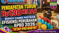 Pendapatan Turun Rp130 Miliar, Bupati Ciamis Pastikan Efisiensi Perubahan APBD 2026 Tetap Pro-Rakyat