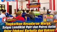 Tingkatkan Kesadaran Warga, Satgas Lemdiklat Polri dan Polres Kotim Gelar Edukasi Karhutla dan Baksos