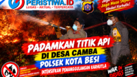 Gerak Cepat Padamkan Titik Api di Desa Camba, Polsek Kota Besi Intensifkan Penanggulangan Karhutla