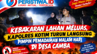 Kebakaran Lahan Meluas, Kapolres Kotim Turun Langsung Pimpin Pemadaman Malam Hari di Desa Camba